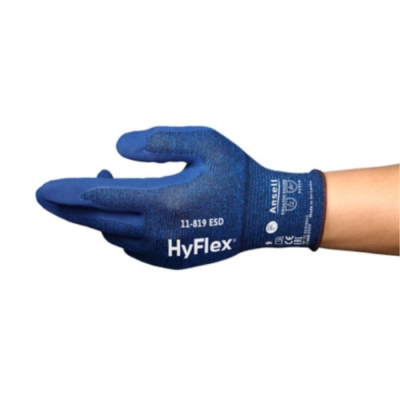 Ansell HyFlex 11-819  ESD Touchscreen Comfort Work Gloves Blue