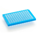 Azenta Life Sciences FrameStar 96 Well PCR Plate Semi-Skirted Blue Frame Clear Wells A12 Cut Corner
