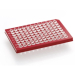 Azenta Life Sciences FrameStar 96 Well PCR Plate Semi-Skirted Red Frame Clear Wells A12 Cut Corner A