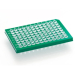 Azenta Life Sciences FrameStar 96 Well PCR Plate Semi-Skirted Green Frame Clear Wells A12 Cut Corner
