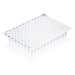 BRAND 96 Well PCR Plate Non-Skirted Standard Profile Elevated Rim White Blue Coding H12 Cut Corner