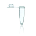 BRAND 0.2mL Thin Walled PCR Tubes with Attached Flat Caps Clear