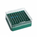 ClearLine Polycarbonate Cryogen Box 100 Places 132x132mm for 1.2 and 2mL Tubes - Green Bottom