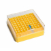 ClearLine Polycarbonate Cryogen Box 100 Places 132x132mm for 1.2 and 2mL Tubes - Yellow Bottom