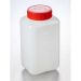 Gosselin Square HDPE 1L Bottle, Graduated, 58mm  Red Cap with Wad, Assembled, Nonsterile