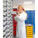 Gratnells Treble Column Adjustable Trolley 725mm Set 01 White with Translucent Trays