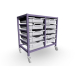 Gratnells Double Column Adjustable Trolley 725mm Set 01 Gratnells Grey with Light Grey Trays and Run