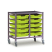 Gratnells Double Column Adjustable Trolley 725mm Set 01 Gratnells Grey with Lime Jolly Trays and Run