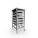 Gratnells Single Column Adjustable Trolley 850mm Set 01 Silver with Translucent Trays