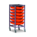 Gratnells Single Column Adjustable Trolley 850mm Set 01 Gratnells Grey with Tropical Orange Trays