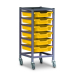 Gratnells Single Column Adjustable Trolley 850mm Set 01 Gratnells Grey with Sunshine Yellow Trays