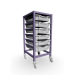 Gratnells Single Column Adjustable Trolley 850mm Set 01 Gratnells Grey with Translucent Trays